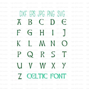 FONTE DE CARTA CELTICA, arquivo de corte digital, fonte Svg, clipart vetorial, letras irlandesas, clipart celta, download instantâneo em dxf eps jpg png svg