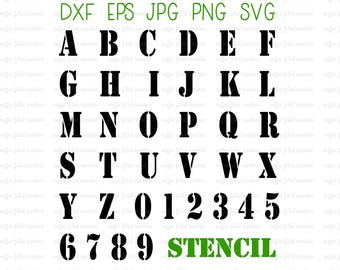 Stencil Font Svg Etsy