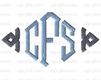 DIAMOND POINT EMBROIDERY Monogram, 4 Sizes, Boys Monogram font, Instant Download, csd dst emd exp hus jef pcm pcs pes sew shv vip vp3 xxx