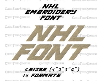 NHL EMBROIDERY Font - 4 Sizes, Boys Monogram, Instant Download csd dst emd exp hus jef pcm pcs pes sew shv vip vp3 xxx