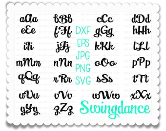 SWINGDANCE SVG, Digital Cut File, SVG font, Digital svg, Script Monogram, Interlocking Digital Font, Instant Download dxf eps jpg png svg