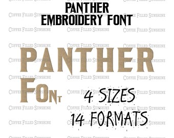 BLACK PANTHER EMBROIDERY Font - 4 Sizes, Boys Monogram, Instant Download csd dst emd exp hus jef pcm pcs pes sew shv vip vp3 xxx