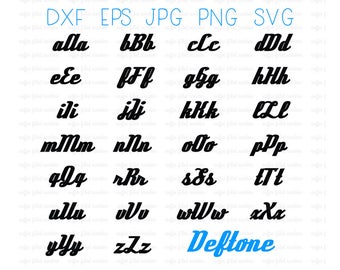 DEFTONE ALPHABET - Digital Cut File, Vector SVG Font Image, Instant Download dxf eps jpg png svg formats