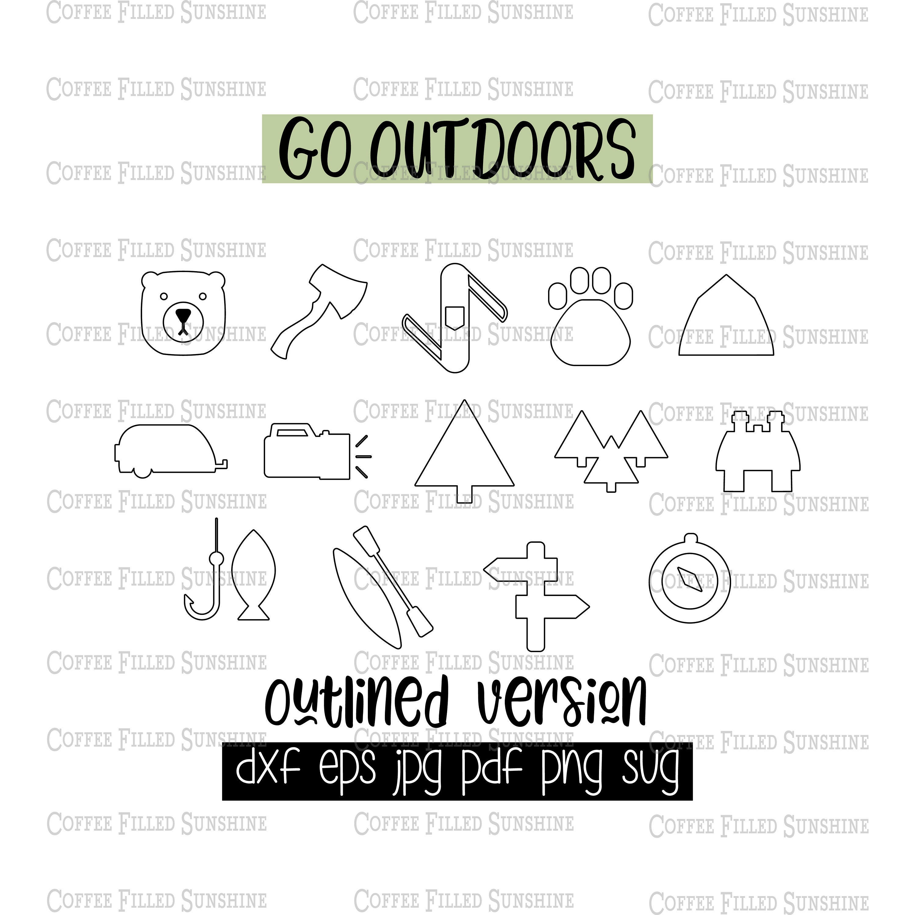 GO OUTDOORS SVG Camping Adventure Digital File Cut Print Etsy