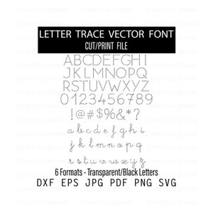 LETTER TRACE Vector Font - SVG Letters, Cutter File, Printable, Digital Download dxf eps jpg pdf png svg Coffee Filled Sunshine