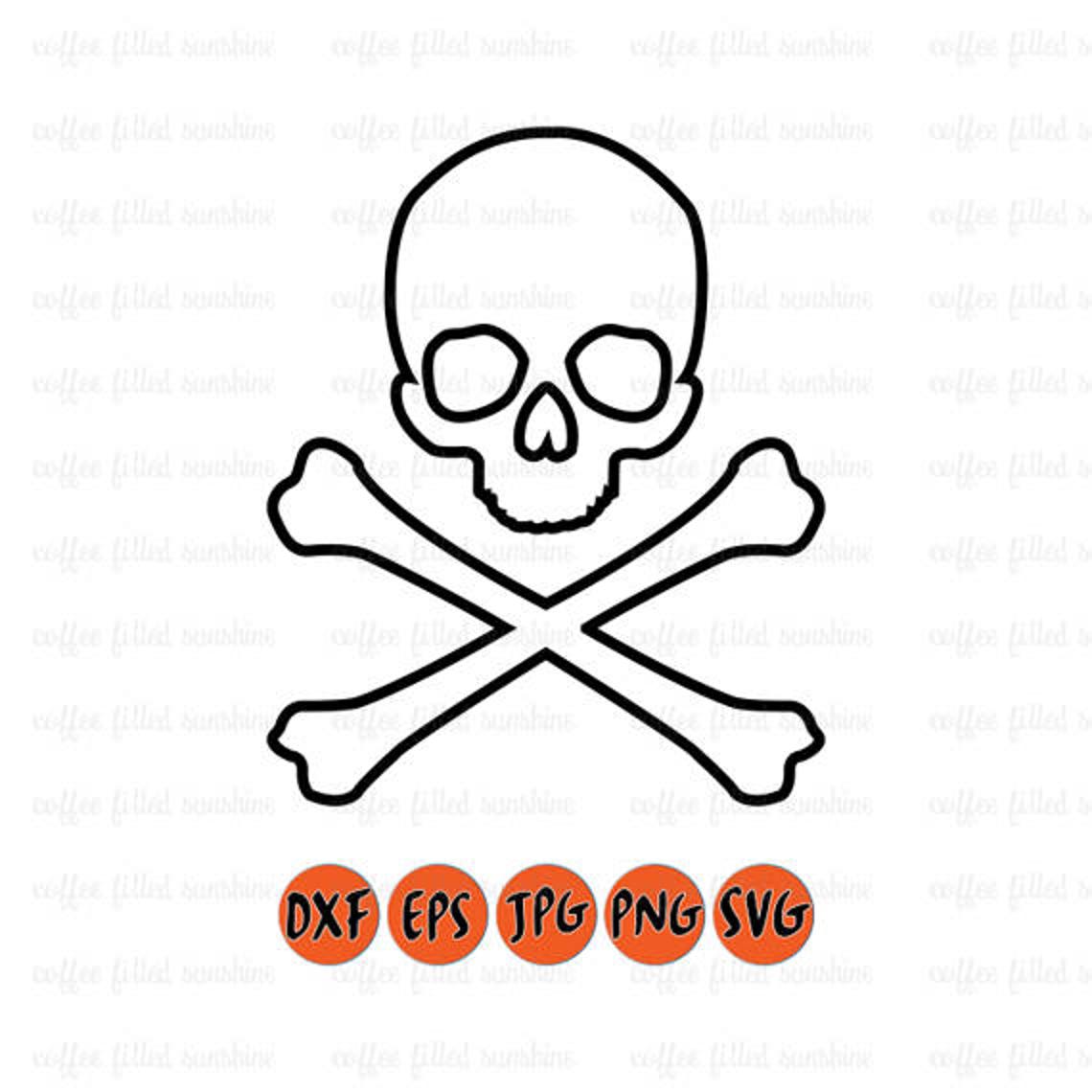 SKULL & CROSSBONES Digital Cut/Print Vector File Halloween | Etsy