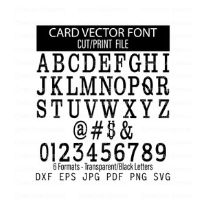 CARD FONT - VEKTOR Buchstaben Bilder - Cut / Print Vektordatei, digitaler Download, dxf eps jpg pdf png svg Kaffee gefüllt Sonnenschein