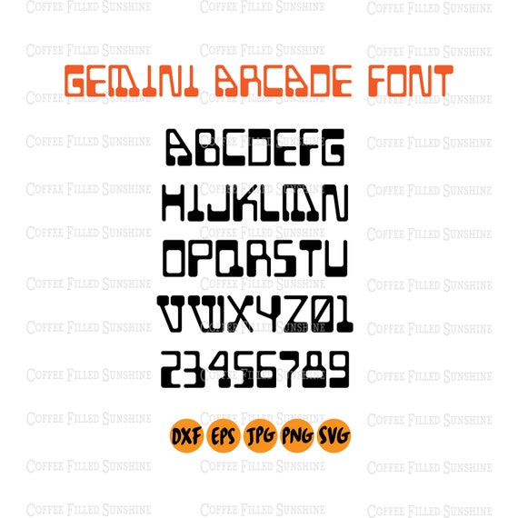 Gemini Arcade Font Arcade Letters Svg Font Digital Cut Etsy