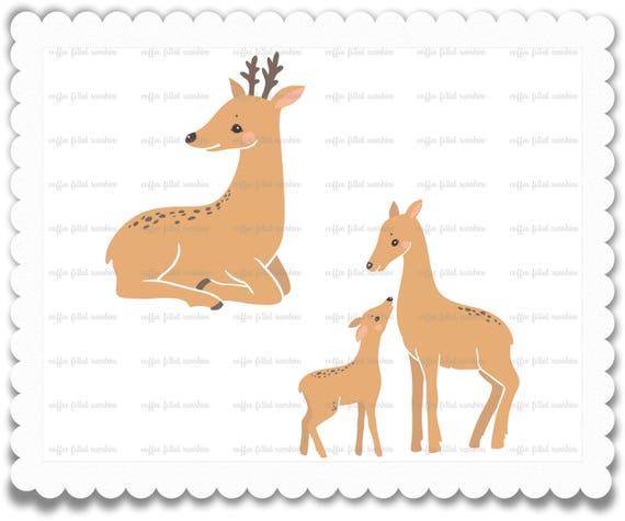 Download Digital DEER Clip Art Momma and Baby Mama Deer Baby Deer ...