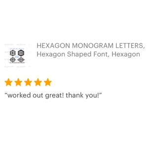HEXAGON 3 LETTER MONOGRAM Font Instant Digital Download, Hexagon Shaped Font, Hexagon Alphabet, Boys Monogram, svg Font, digital cut file image 8