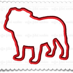 BORDADO DE BULLDOG, 5 tamaños, 14 formatos, descarga instantánea, Bulldog, Bulldawg, contorno de bulldog, bordado digital