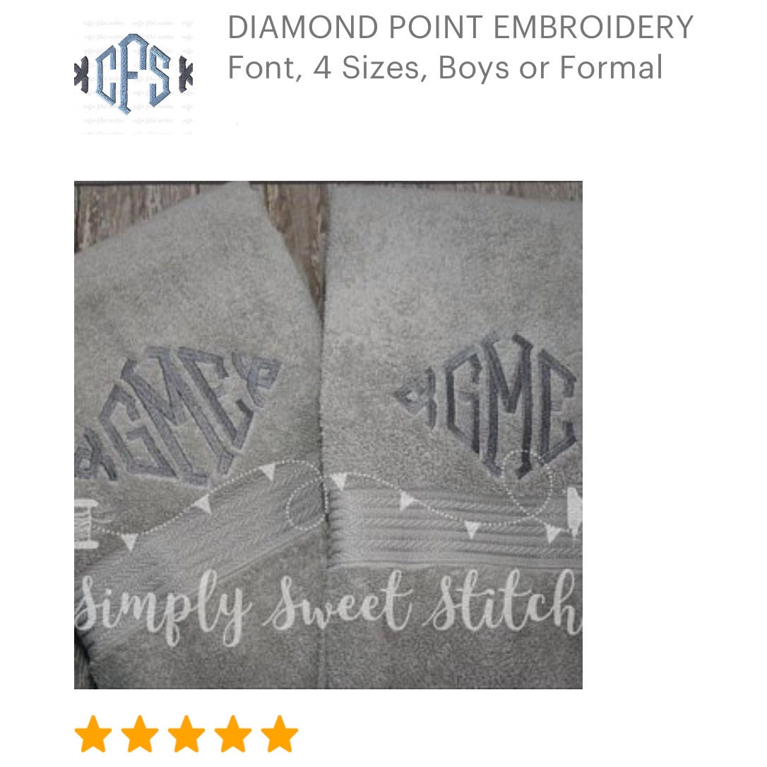 DIAMOND POINT EMBROIDERY Monogram 4 Sizes Boys Monogram | Etsy