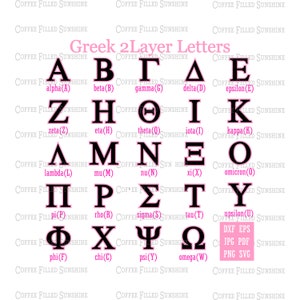 GRIECHISCH 2 SCHICHTEN SVG - Vektorschrift - Schnittdatei, bedruckbar, Schwesternschaftsbriefe, Brüderlichkeitsbriefe, digitaler Download dxf eps jpg pdf png svg