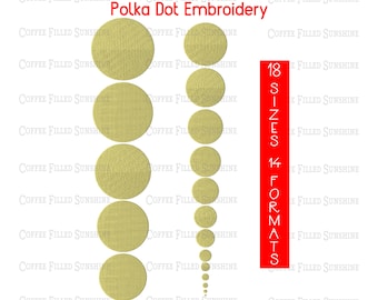 PRICKIGAR Broderi och applikation - minifyllda prickar, applikation med cirkelkonturer, maskinbroderi, 14 format, direktnedladdning