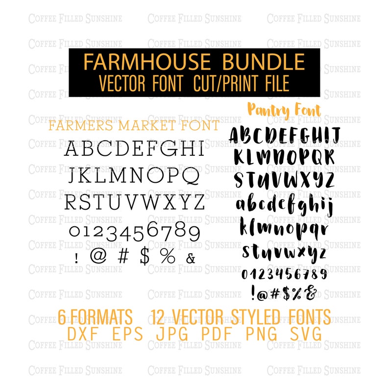 FARMHOUSE FONT BUNDLE - Svg Vector Font, Cut/print File, Instant ...