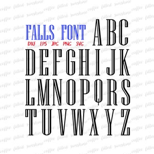 Lettertype BOYS FALLS MONOGRAM - digitaal knippen/afdrukken vectorbestand - babyjongen, jongensmonogram, hoofdletters serif - Instant Download svg dxf png jpg eps
