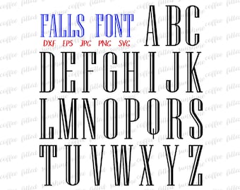 BOYS FALLS MONOGRAM Font - Digital Cut/Print Vector File - Baby Boy, Boys Monogram, Uppercase Serif  - Instant Download svg dxf png jpg eps