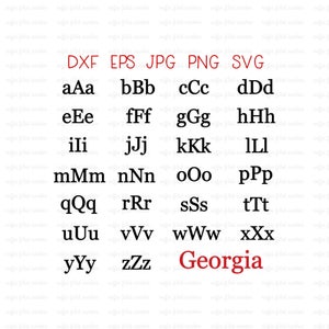 GEORGIA SVG File, SVG Letters, Vector Letters, svg font, Digital Cut File, Boys Font, Instant Download in dxf eps jpg png svg formats