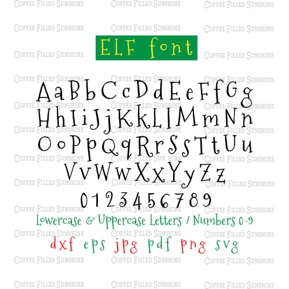 ELF FONT Svg Font VECTOR Font Cut/print File Instant - Etsy