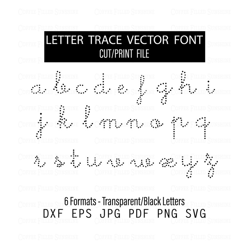 Trae Letters Svg LETTER TRACE Vector Font - SVG Letters, Cutter File, Printable, Digital ...