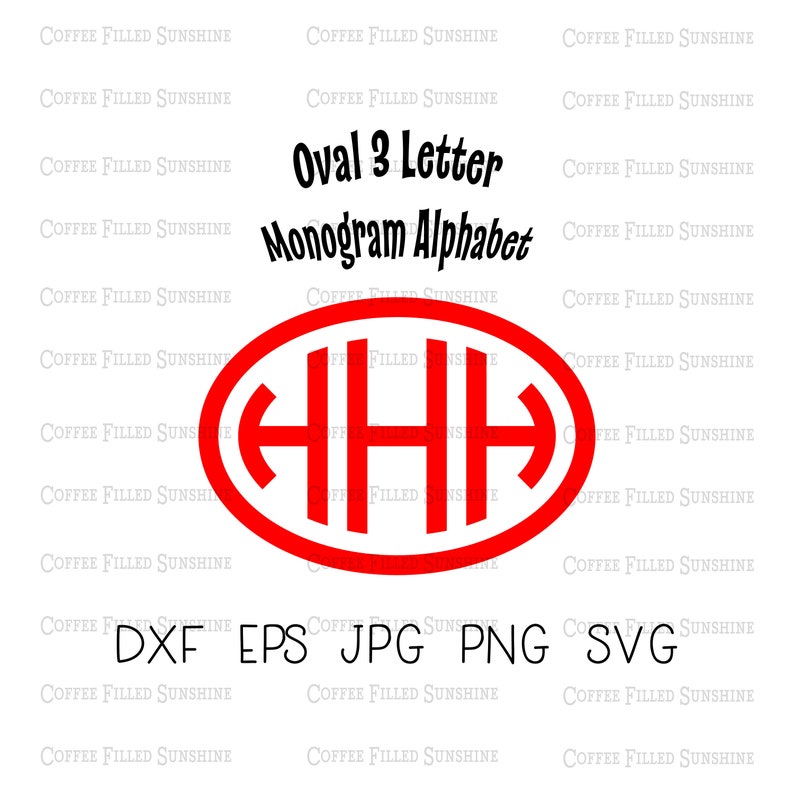 OVAL 3 LETTER MONOGRAM Oval Shaped Font Oval Alphabet Boys Etsy
