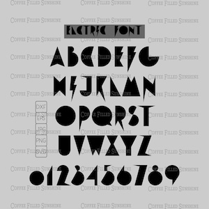Fonte ELECTRIC ROCK STAR - Arquivo vetorial de corte/impressão digital - Letras de Rockband - Download instantâneo dxf eps jpg png svg