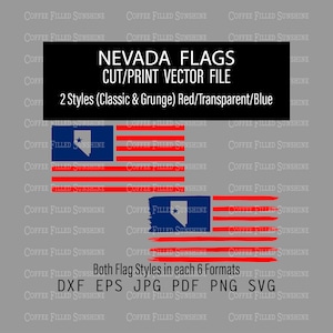 NEVADA Flag - NV State Cutout in USA Flag, Grunge & Classic Flag, Instant Digital Download, dxf eps jpg pdf png svg Coffee Filled Sunshine