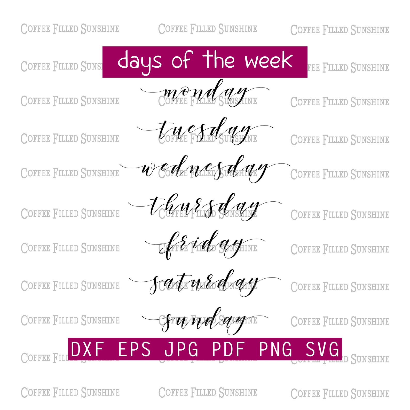CALENDAR MONTHS SVG - Digital Cut Print File - Days, Months, Years ...