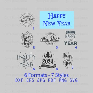 BONNE ANNÉE Svg - fichier d'impression numérique découpé - nouvel an 2024, téléchargement immédiat, dxf eps jpg pdf png svg café rempli de soleil
