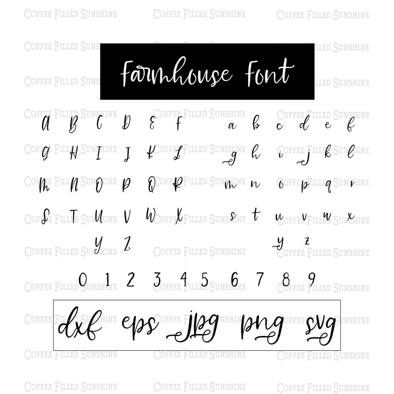 Instant Download Monogram font FARMHOUSE FONT dxf eps jpg png svg Rustic Farm house Letters Digital Cut File