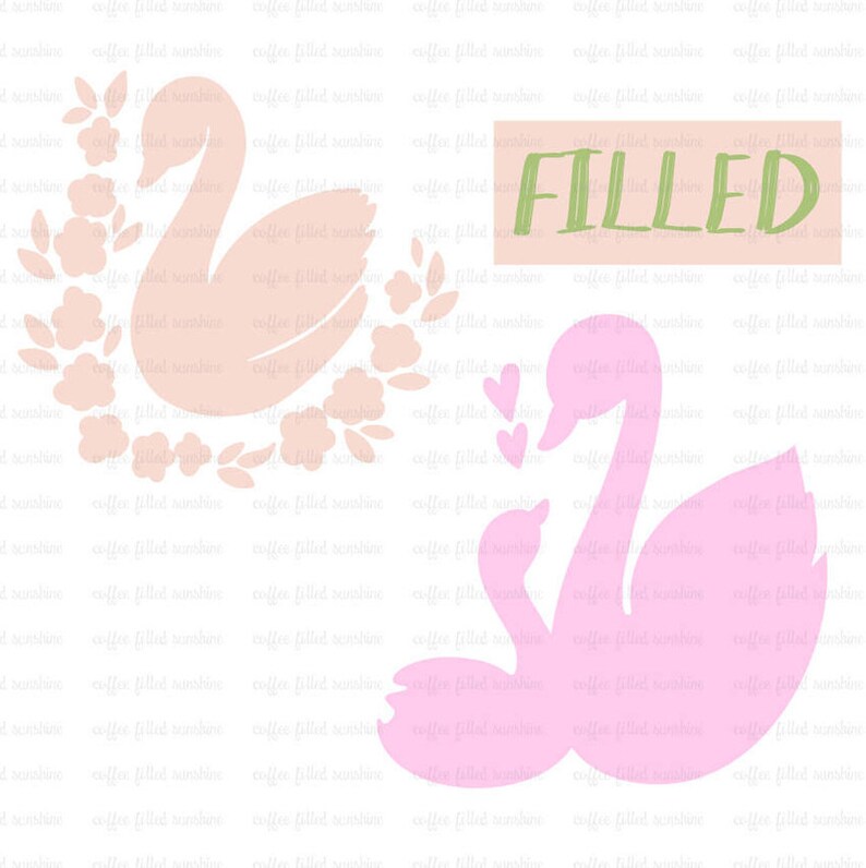 Baby Swan Mommy and Me Animals dxf eps jpg png svg formats Mama Swan Instant Download SWAN Digital Clip Art Momma and Baby
