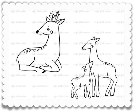 Download Digital DEER Clip Art Momma and Baby Mama Deer Baby Deer ...