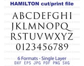 HAMILTON BLACK Single Layer SVG Alphabet - Digital Cut File, Hand Drawn Letters, dxf eps jpg pdf png svg Coffee Filled Sunshine