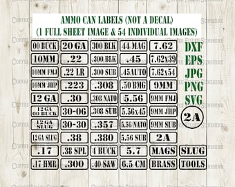 AMMO CAN LABELS - 2nd Amendment, Military Cut Print File Instant Download dxf eps jpg png svg Coffee Filled Sunshine