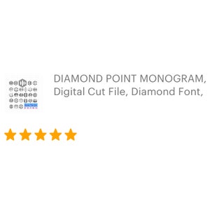 DIAMOND POINT MONOGRAM, Digital Cut File, Diamond Font, Boys Monogram ...