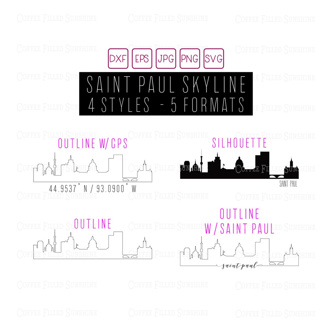 SAINT PAUL City Skyline - Digital Cut/print Vector File - St Paul MN ...