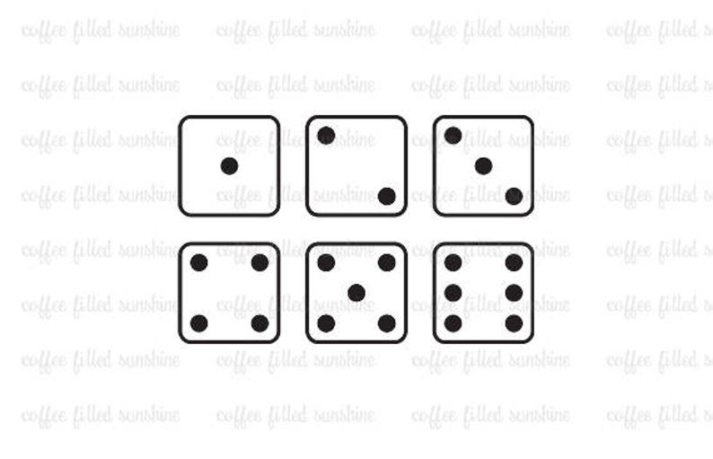 dice svg set of 6 die dice sets cut print file bunco dice