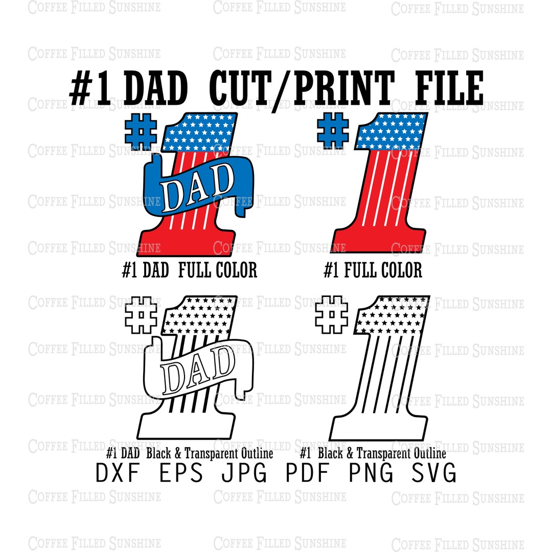 FATHER'S DAY Vector - #1 DAD - Happy Father's Day Gift for Dad ...