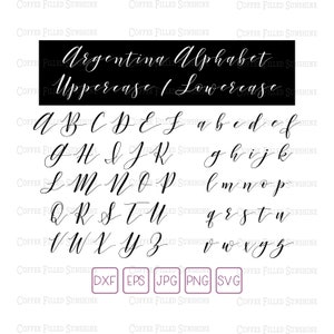 ARGENTINA SCRIPT FONT - svg Font, Cut/Print Datei, Instant Download, Wedding Font, Calligraphy, dxf eps jpg png svg Coffee Filled Sunshine