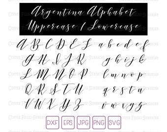 ARGENTINA SCRIPT FONT - svg Font, Cut/Print File, Instant Download, Wedding Font, Calligraphy, dxf eps jpg png svg Coffee Filled Sunshine