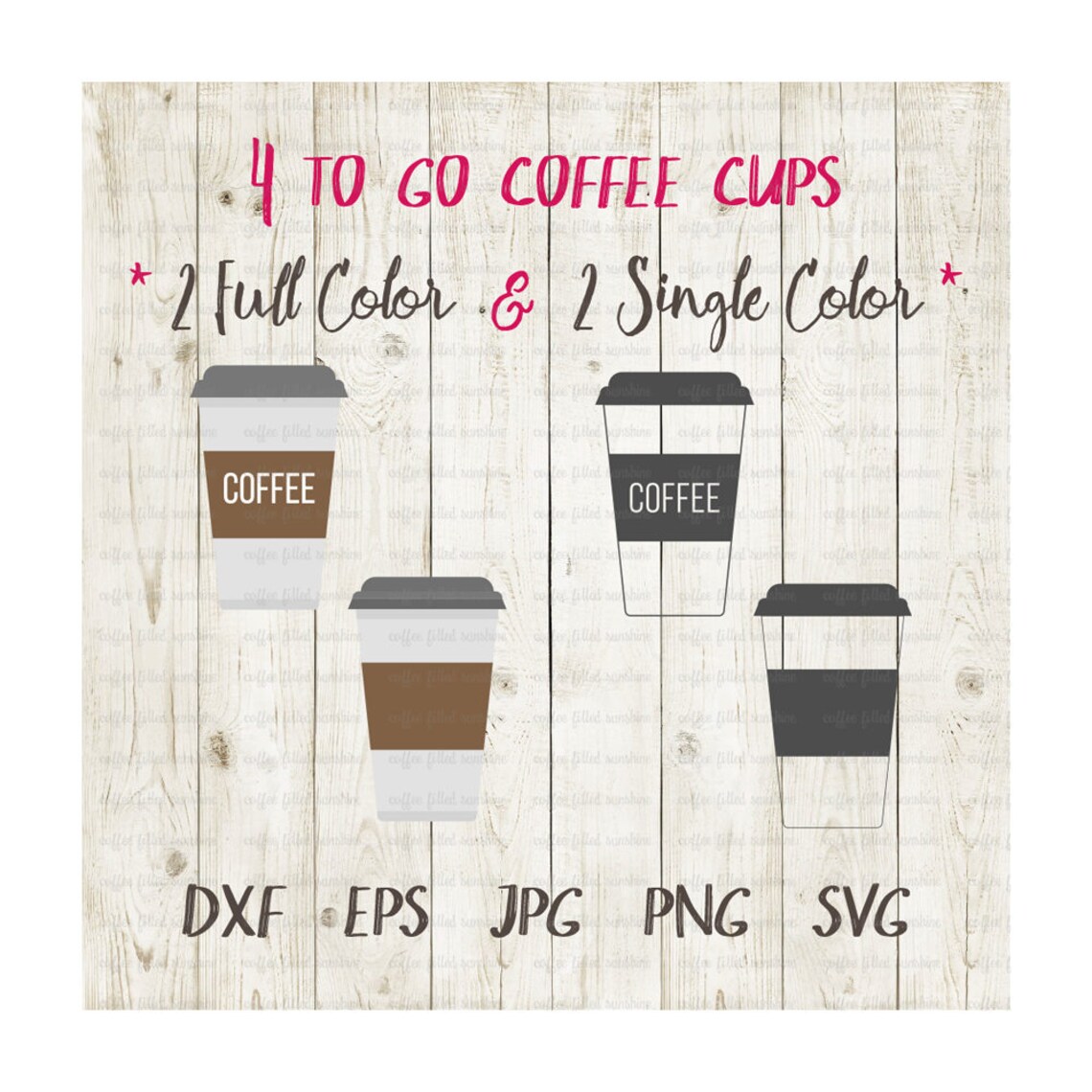 COFFEE CUP SVG To Go Coffee Cup Digital File Cut Print | Etsy