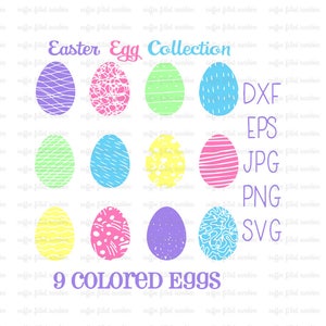 EASTER EGG DIGITAL Cut File, Colored Eggs, Black and White Eggs, Egg svg, Egg Clipart, Instant Download dxf eps jpg png svg formats