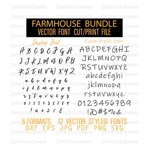 FARMHOUSE FONT BUNDLE - Svg Vector Font, Cut/print File, Instant ...