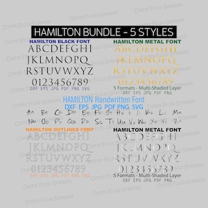 HAMILTON BUNDLE - VECTOR Letters - Digital Cut File, Hand Drawn Letters, dxf eps jpg pdf png svg Coffee Filled Sunshine