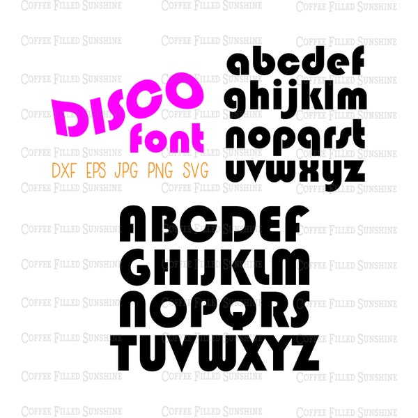 DISCO MONOGRAM LETTERS, Disco Font, Disco Alphabet Letters, 60s font, 70s font, svg Font, vector font, Digital Cut File, Instant Download