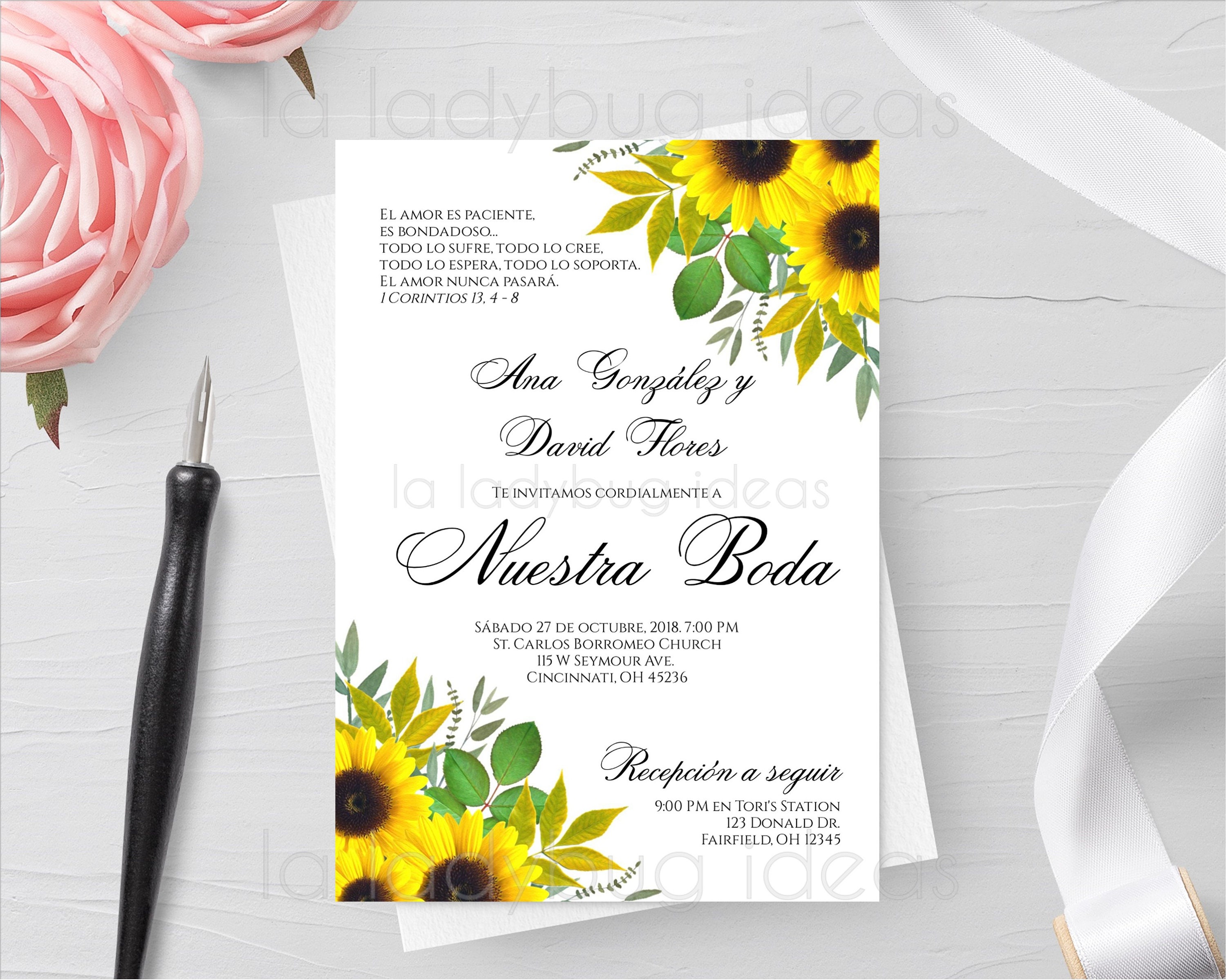 Invitacion boda de girasoles para editar/imprimir . - Etsy México Invitacion boda de girasoles para editar/imprimir . - Etsy México