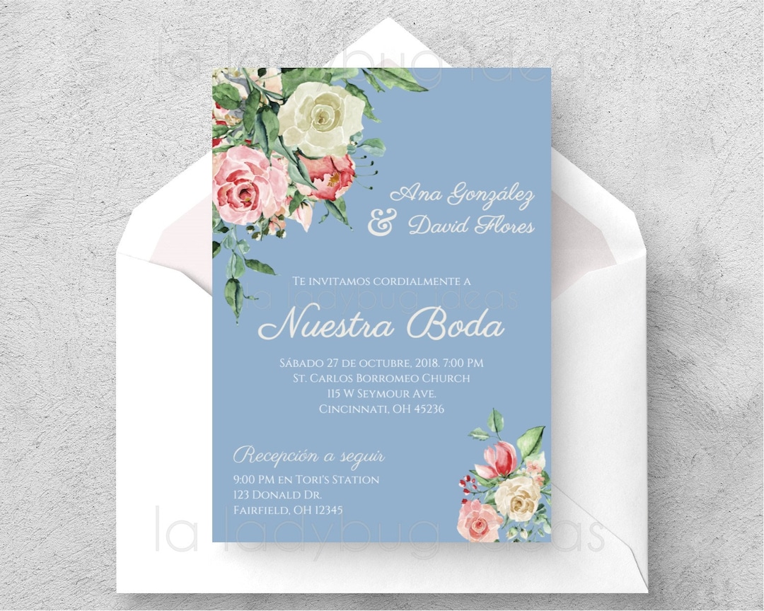 Invitaciones de bodas imprimibles en español para editar/imprimir ...