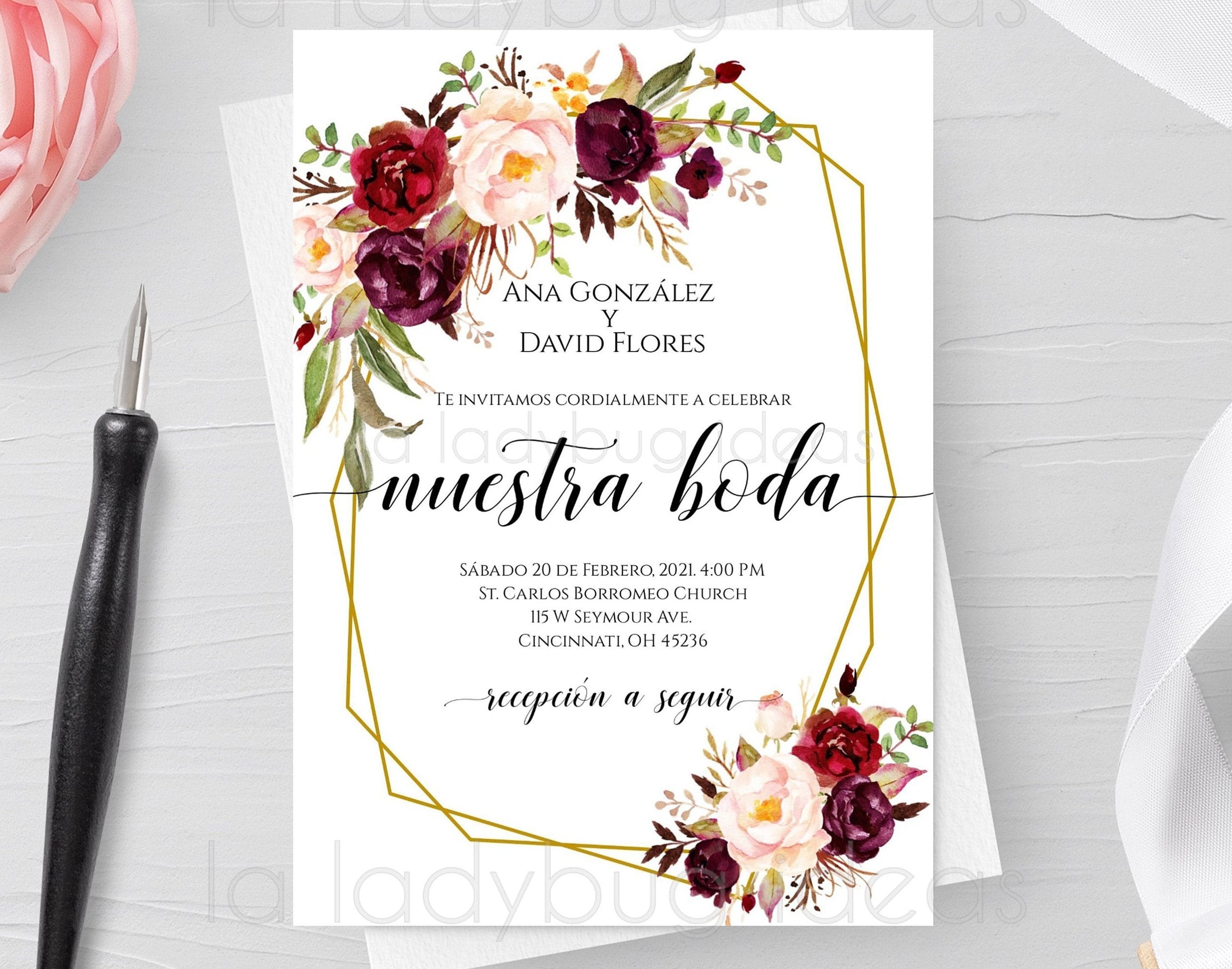 Invitacion Boda Para Editar/imprimir Color Tinto. Invitaciones - Etsy Canada Invitacion Boda Para Editar/imprimir Color Tinto. Invitaciones - Etsy Canada