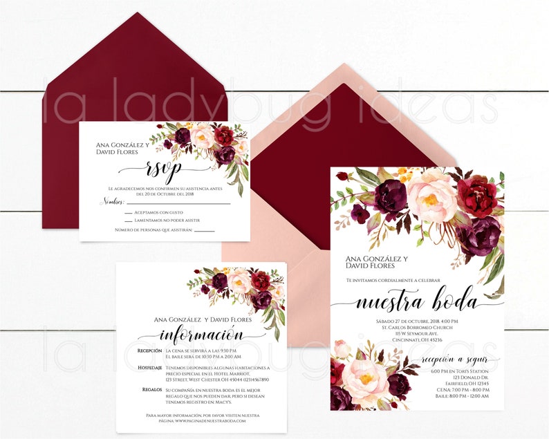 Invitaciones de boda para editar/imprimir. Editable | Etsy