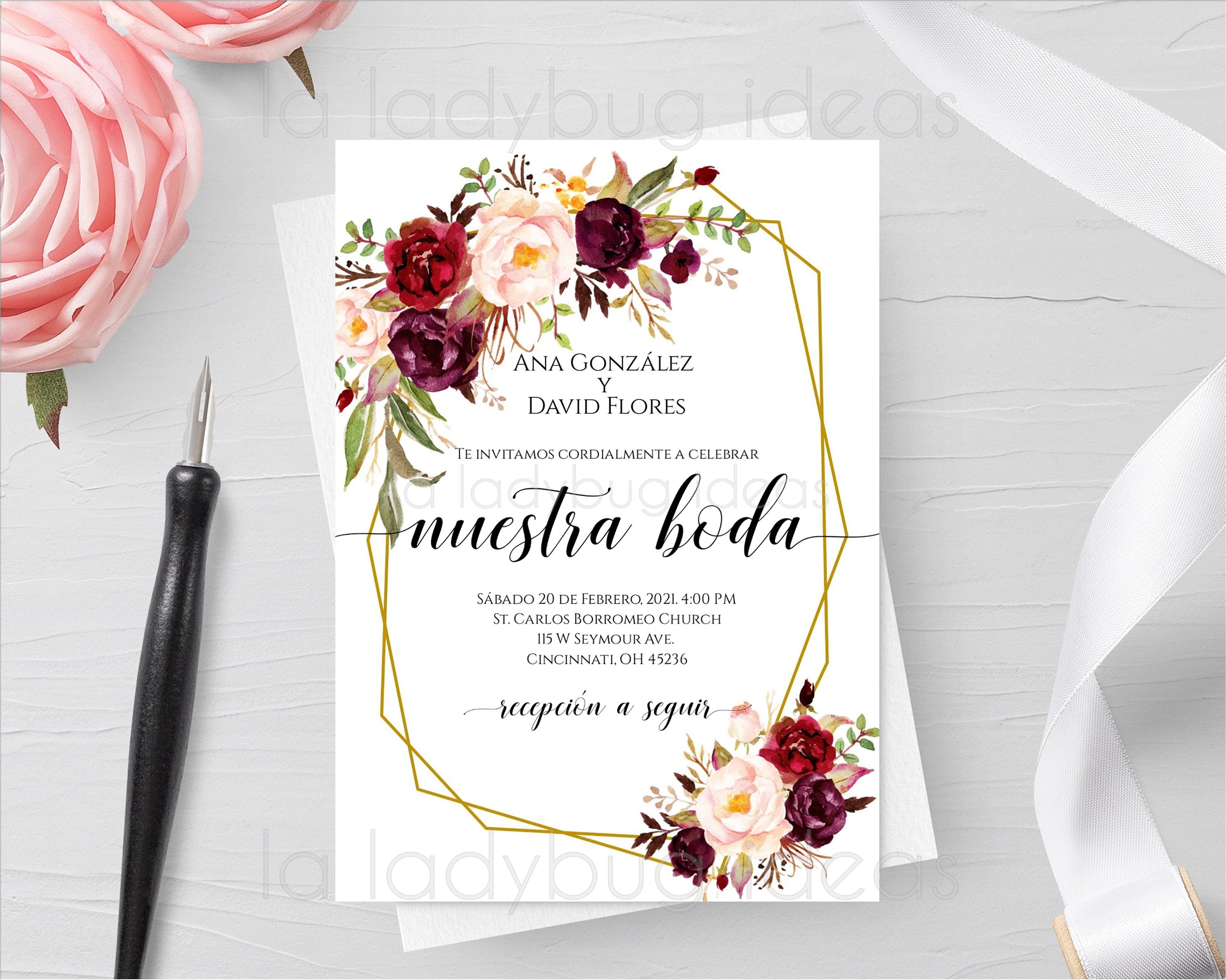 Invitacion Boda Para Editar/imprimir Color Tinto. Invitaciones - Etsy Denmark Invitacion Boda Para Editar/imprimir Color Tinto. Invitaciones - Etsy Denmark